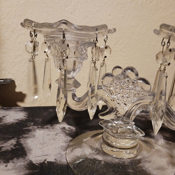 Vintage Crystal Double Candlestick Holder - Picture 6 of 7